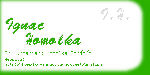 ignac homolka business card